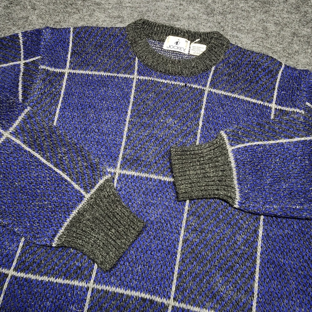 Jockey Mens Vintage Wool Acrylic Blend Crewneck Grandpa Sweater Square Medium